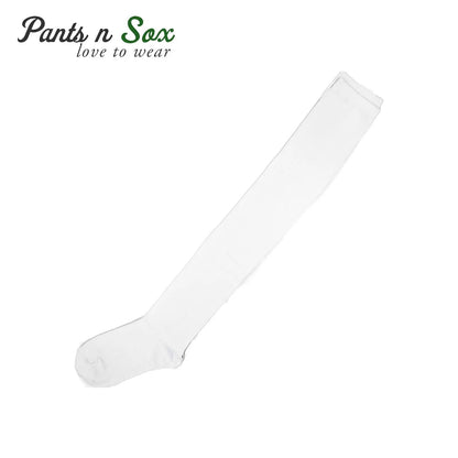 Cotton White Thigh High Socks Size 2-8 For Women