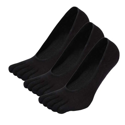 Womens Mens 3 Pairs Toe Sockettes No Show Five Fingers Cotton Socks