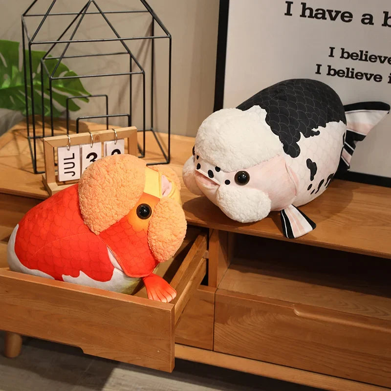 Ranchu Fish Plush Fancy Goldfish Stuffed Animal King of Goldfish Handmade Plushies 50cm