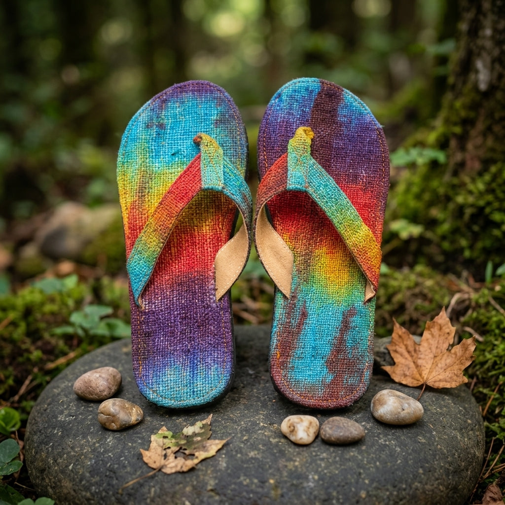 Hemp Flip Flops – Rainbow Tie Dye Vegan Hemp Sandals Australia