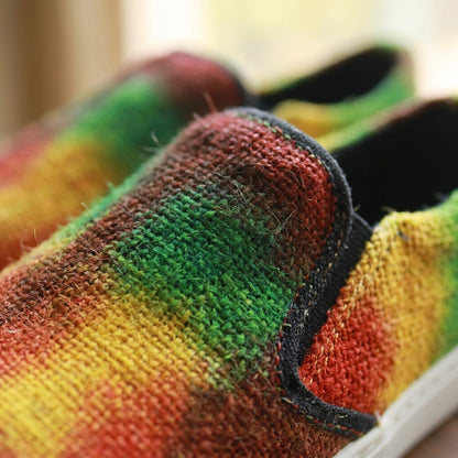 Rasta Tie Dye Hemp Slip-On Shoes – Organic Vegan Hemp Shoes