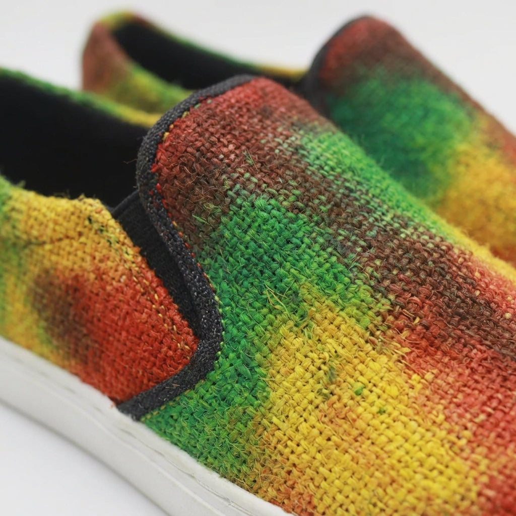 Rasta Tie Dye Hemp Slip-On Shoes – Organic Vegan Hemp Shoes