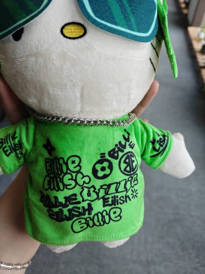 Lil Bil Neon Green Graffiti Cat Plush 26cm - Street Art Feline Collectible Toy