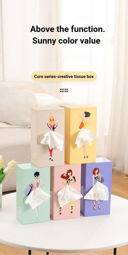 Elegant Light Mango Yellow Princess Tissue Box Holder