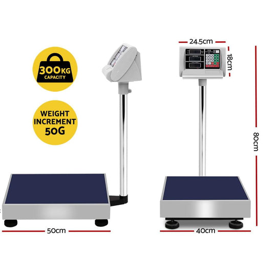 Digital counting scale with dark blue platform and LCD control screen