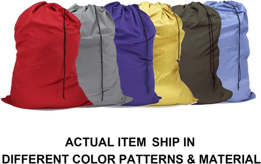 6-pack extra-large laundry bags, drawstring closure in assorted colors
