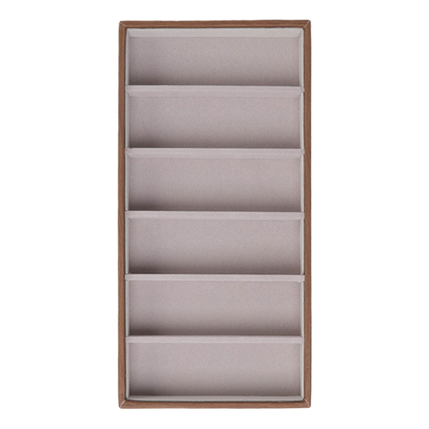 Eyeglass Display Organizer Wood Grain 6 Compartments Glasses Display Tray Sunglasses Storage Cases