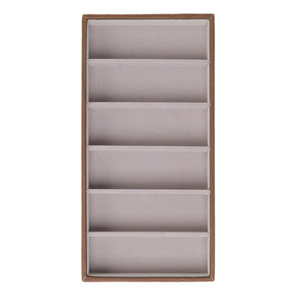 Eyeglass Display Organizer Wood Grain 6 Compartments Glasses Display Tray Sunglasses Storage Cases