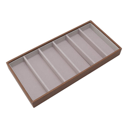 Eyeglass Display Organizer Wood Grain 6 Compartments Glasses Display Tray Sunglasses Storage Cases