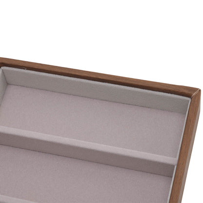 Eyeglass Display Organizer Wood Grain 6 Compartments Glasses Display Tray Sunglasses Storage Cases