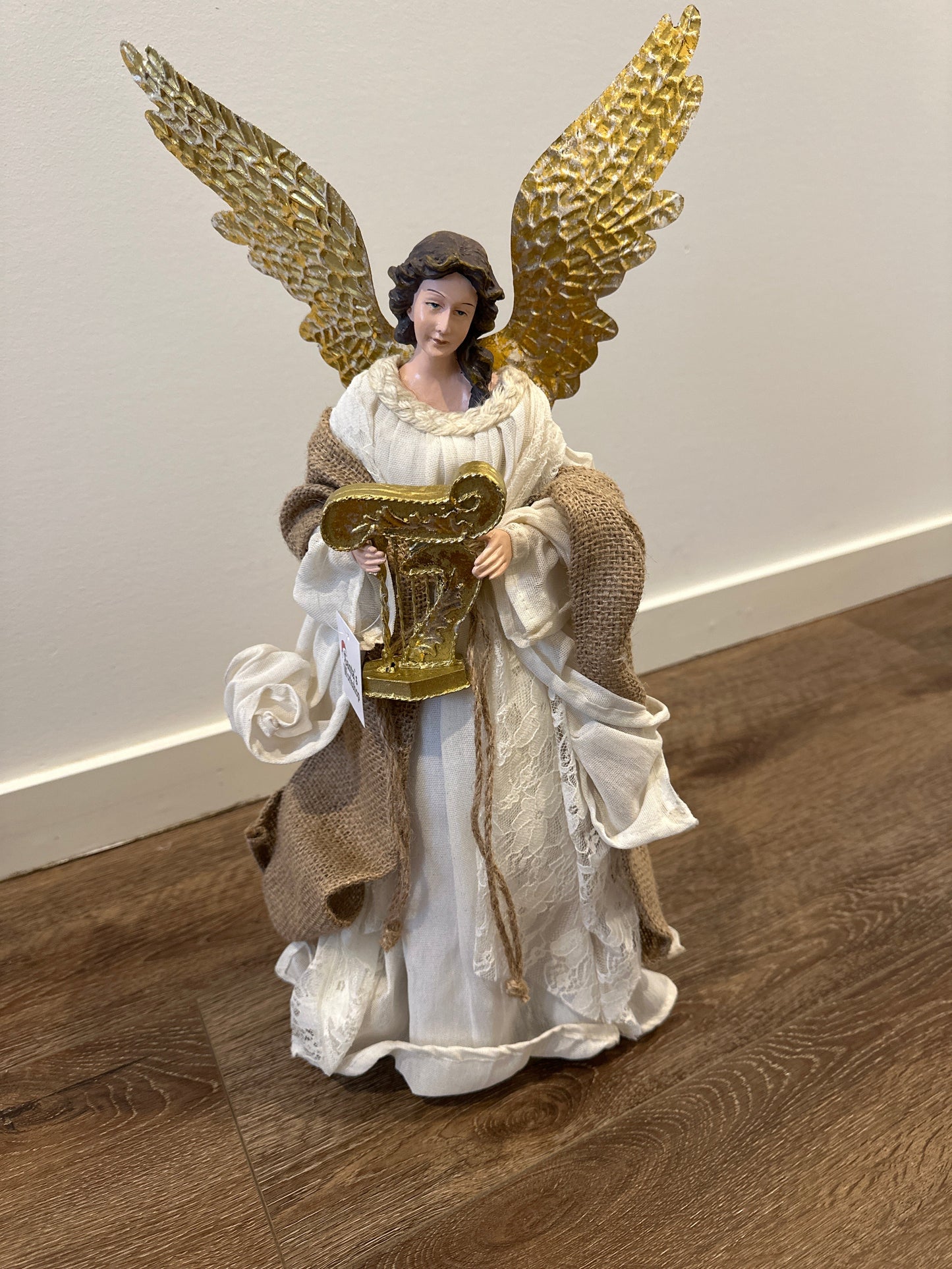 Handmade Christmas Nativity Set with Angel & 3 Wise Men – Religious Holy Family Display (34cm, 43cm Angel, 23cm Wise Men)