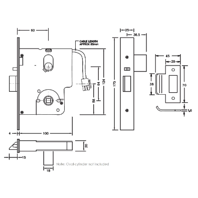 FSH FEL990M Electric Mortice Lock – Monitored, 60mm Backset, Dual Voltage, Fire Rated, Multi-Function with REX & LED Indication