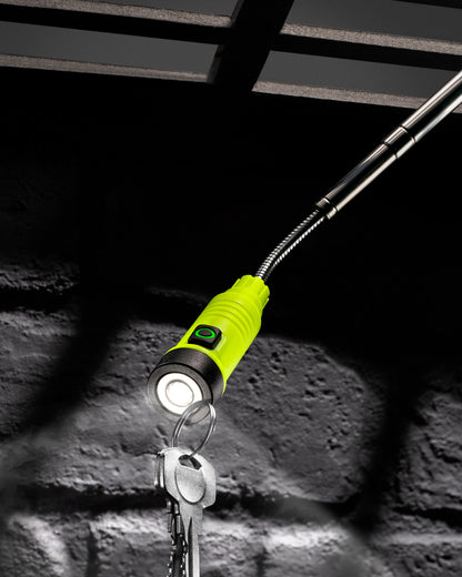UNILITE FLX-125 Telescopic Magnetic LED Inspection Light – 125 Lumens, IP65/IK09, Rechargeable Li-ion, Pocket Clip, Black Aluminium