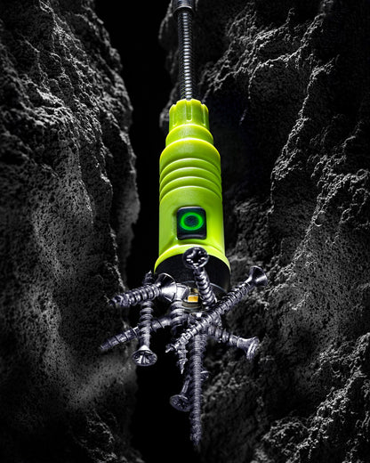 UNILITE FLX-125 Telescopic Magnetic LED Inspection Light – 125 Lumens, IP65/IK09, Rechargeable Li-ion, Pocket Clip, Black Aluminium