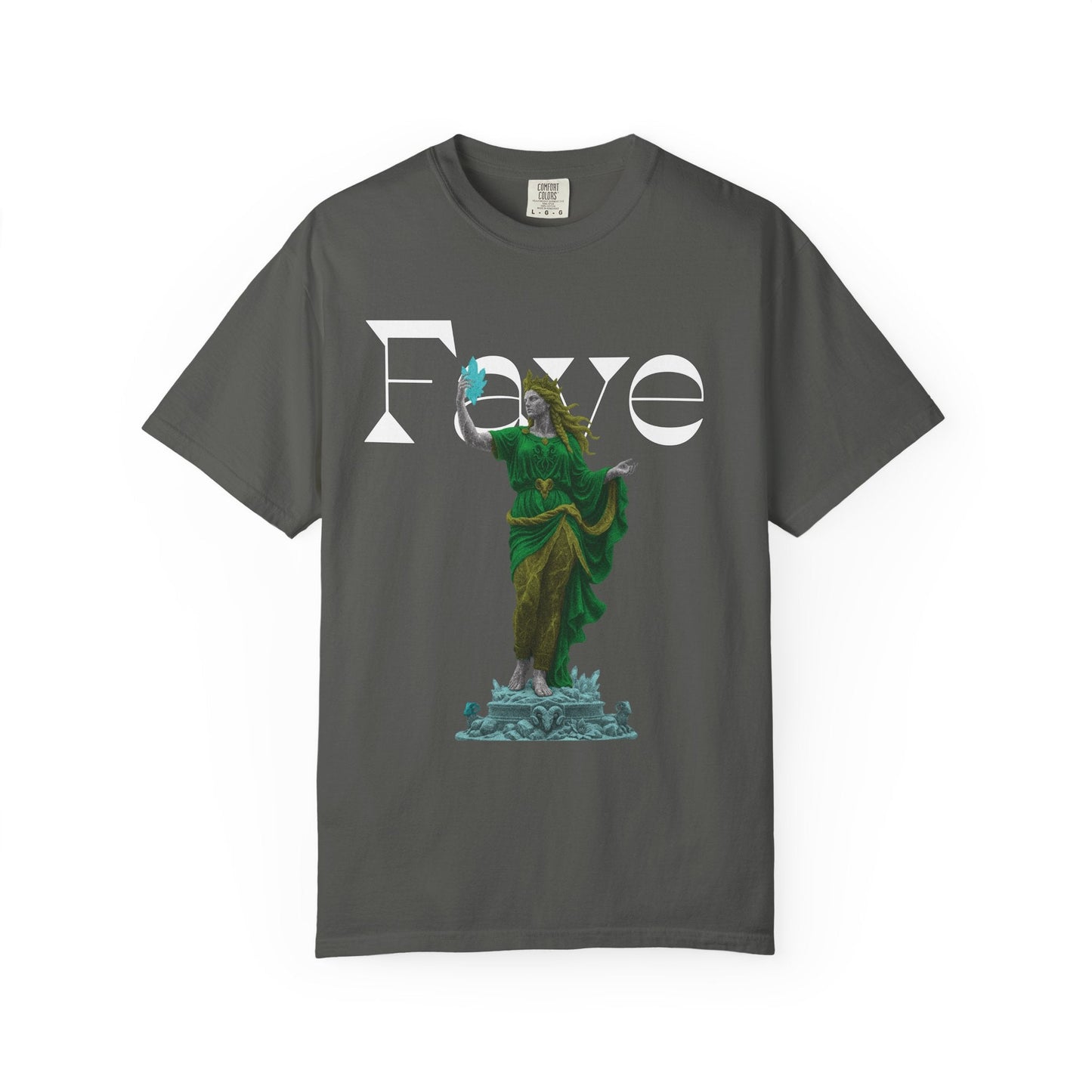 Faye Dark Fantasy Graphic Tee | Crystal Goddess Statue Shirt