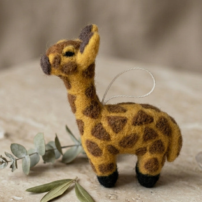 Handmade Wool Felt Giraffe Ornament