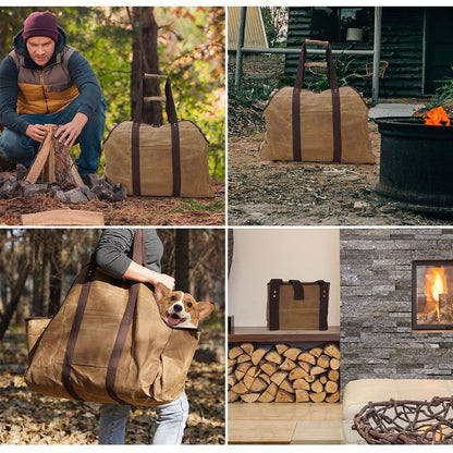 Firewood Storage Bag Khaki