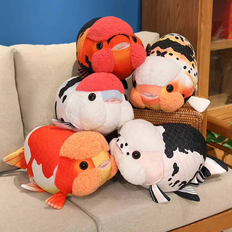 Ranchu Fish Plush Fancy Goldfish Stuffed Animal King of Goldfish Handmade Plushies 50cm