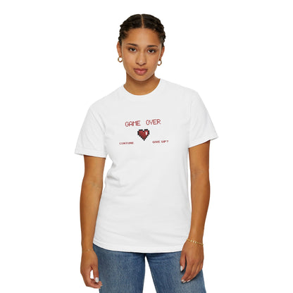 Game Over Pixel Heart Tee Retro Gaming Graphic Tee  Gamer Gift Tee