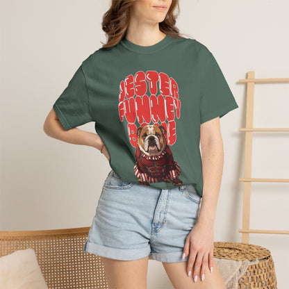 MissChiff Tees Bulldog Jester Graphic T-Shirt | Funny Bone Retro Dog Tee  Unisex Comfort Colors