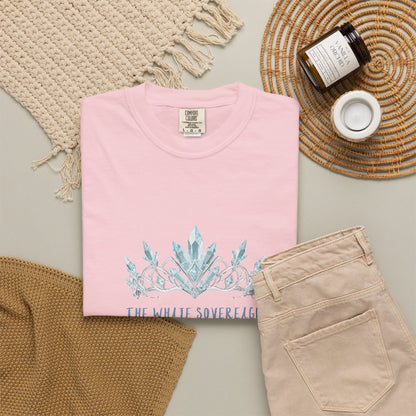 The White Sovereign Blue Seaweed Crown  Tsaritsa Frost Queen Graphic Tee