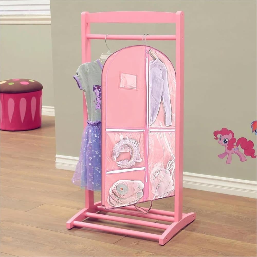 Foldable Garment Bag with 5 Pockets, Pink, 110x60 cm