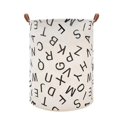 Foldable Laundry Basket Dirty Clothes Hamper Toy Storage Organizer Storage Bin - English Letters