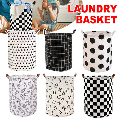 Foldable Laundry Basket Dirty Clothes Hamper Toy Storage Organizer Storage Bin - English Letters