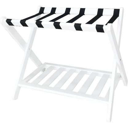 Foldable Luggage Rack Stand Portable Black Storage Shelf for Bedroom Travel