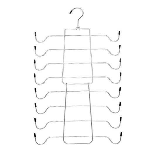 Foldable 8-tier vertical bra organizer hanger with stainless-steel hooks and frame