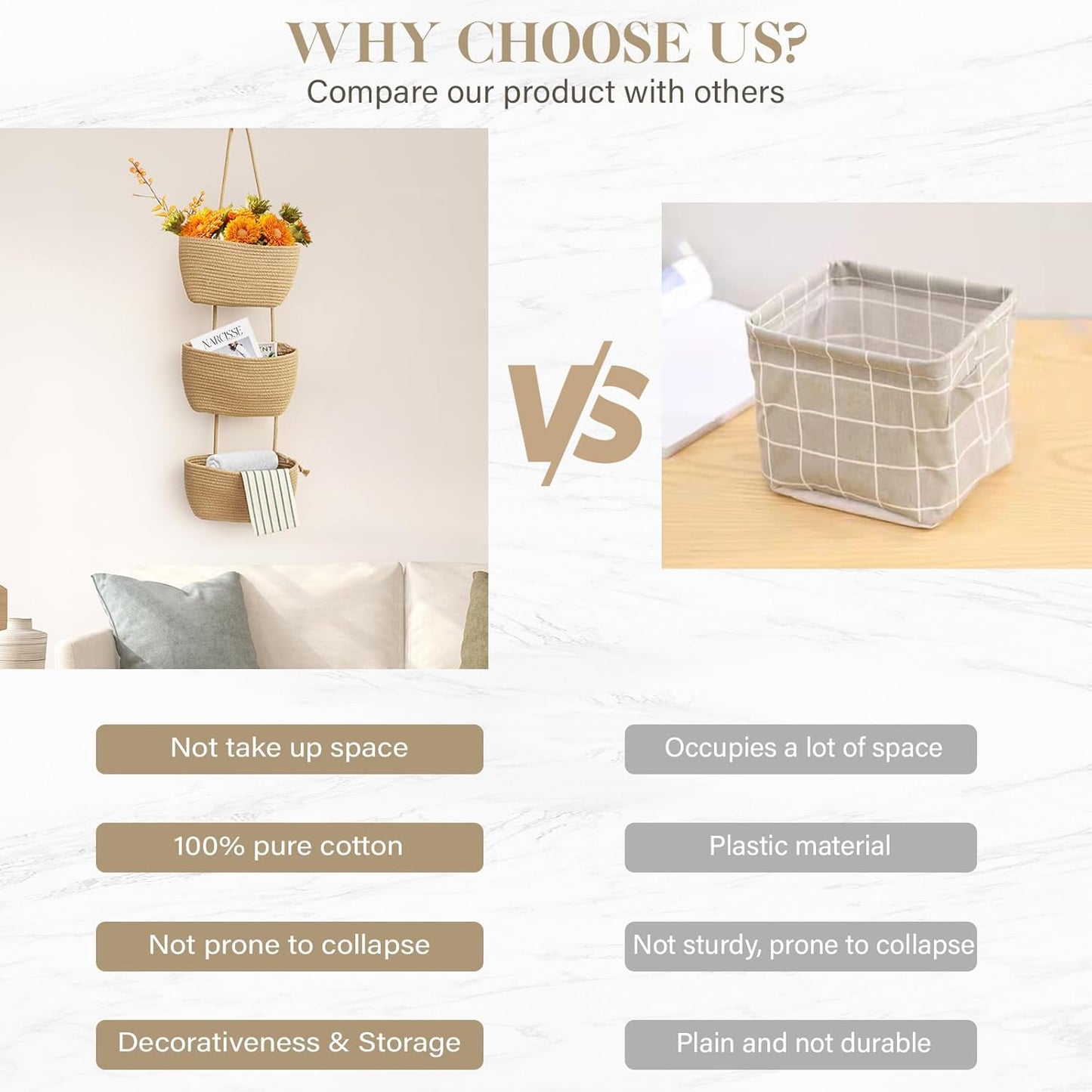Foldable Wall-Mounted Storage Basket - Hanging Organizer for Home Use