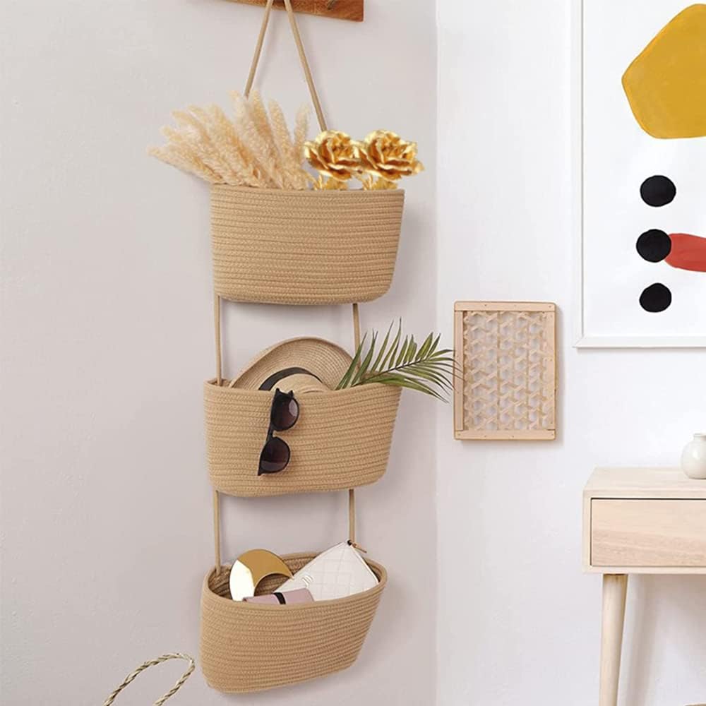Foldable Wall-Mounted Storage Basket - Hanging Organizer for Home Use