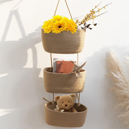 Foldable Wall-Mounted Storage Basket - Hanging Organizer for Home Use
