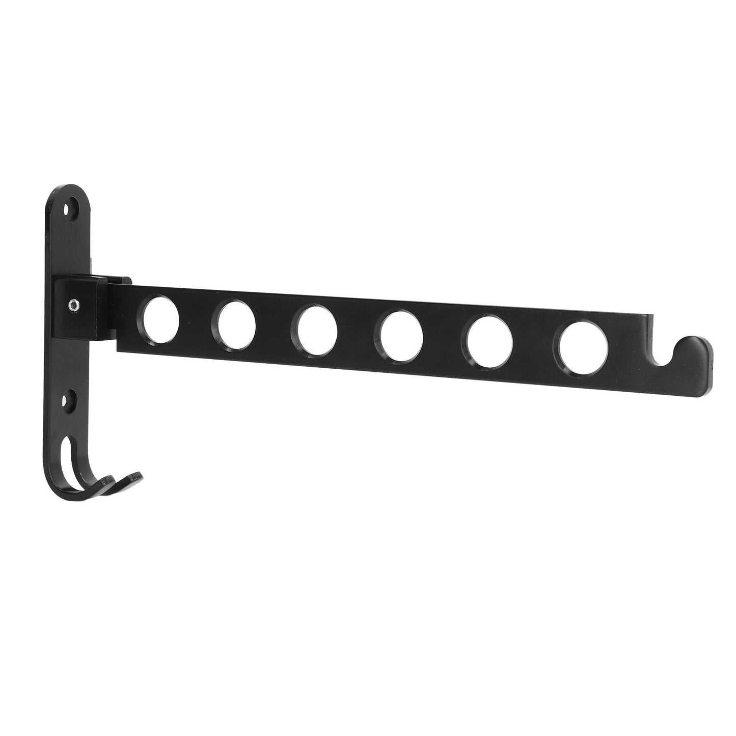 Folding Clothes Hanger Space Saving 90° Collapsible Laundry Drying Rack with 6 Holes Black