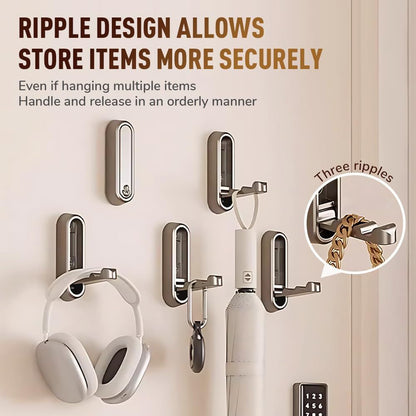 Folding Coat Hooks,Retractable Wall Closet Hooks,Heavy Duty Hook Bathroom Towel Hooks Robe Hooks Wall Mounted for Hanging Coat Towels Clothes (Brown)