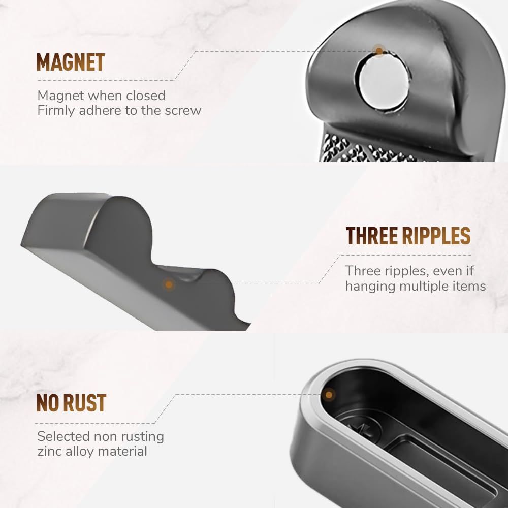 Folding Coat Hooks,Retractable Wall Closet Hooks,Heavy Duty Hook Bathroom Towel Hooks Robe Hooks Wall Mounted for Hanging Coat Towels Clothes (Brown)