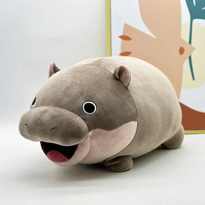 Moo Deng Plush Baby Pygmy Hippo Stuffed Animal | Viral Cuddle Hippo Toy, 24cm × 42cm