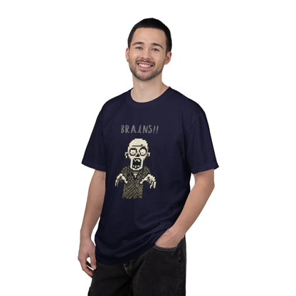 Pixel Zombie 'BRAINS!!' T-Shirt  By Aprasi