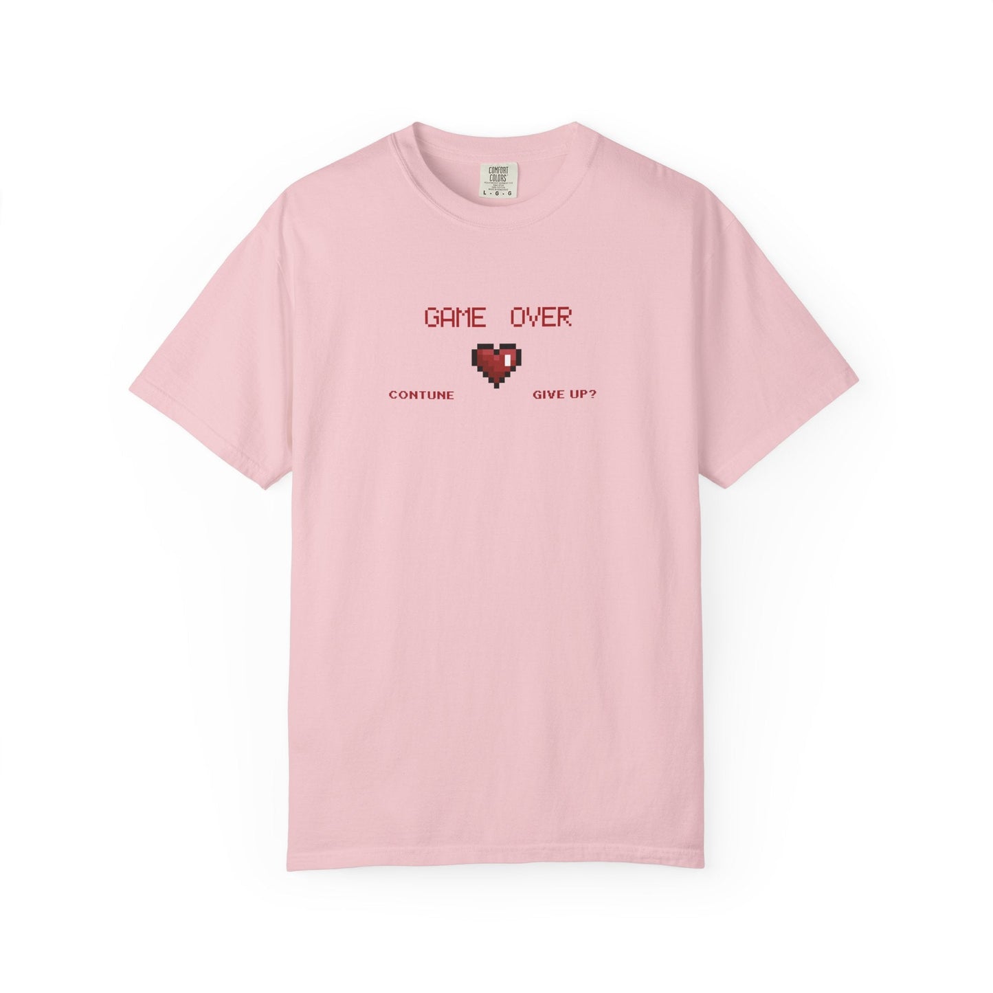 Game Over Pixel Heart Tee Retro Gaming Graphic Tee  Gamer Gift Tee