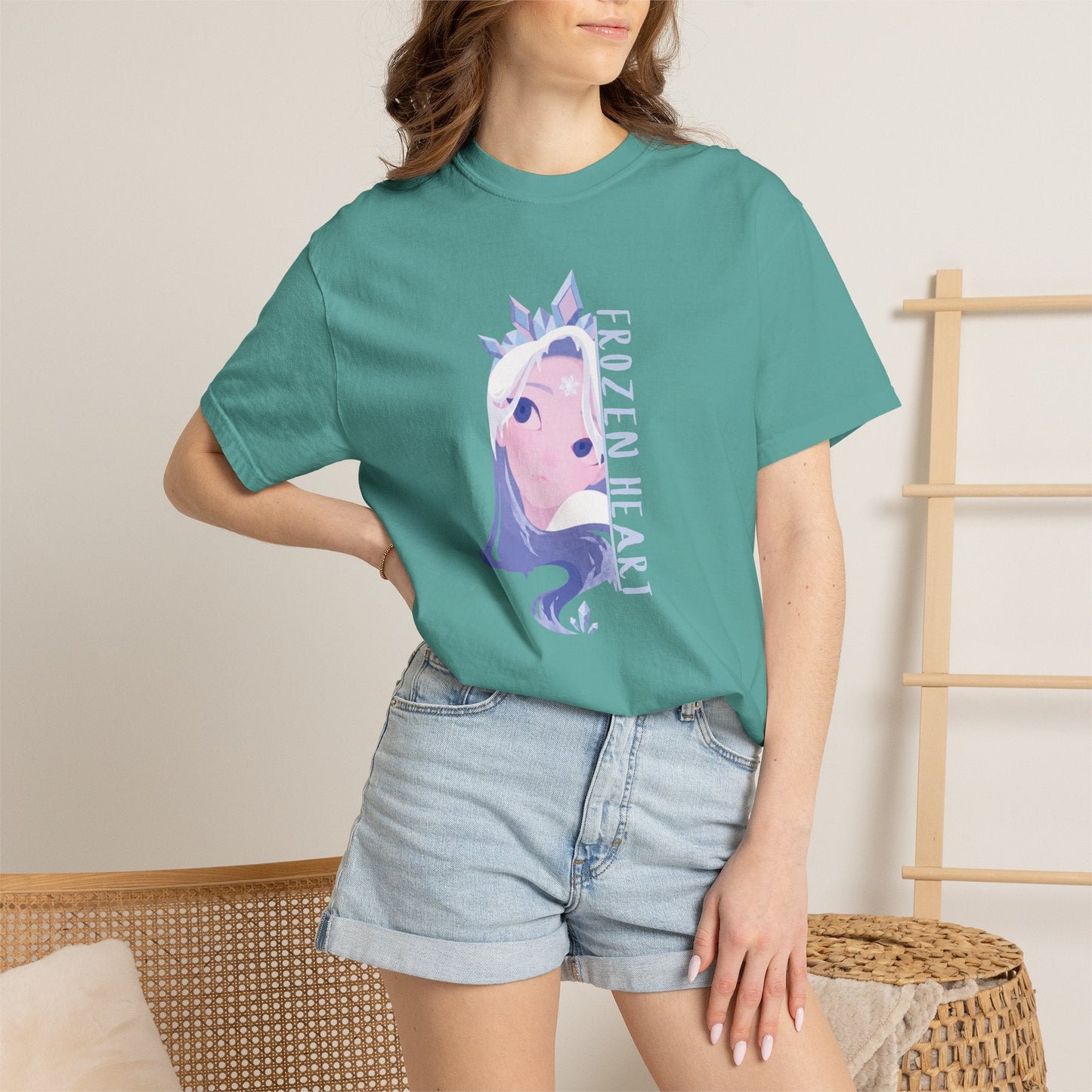 Winter Majesty Frozen Heart T-Shirt - Cryo Empress Ice Queen Anime Graphic Tee
