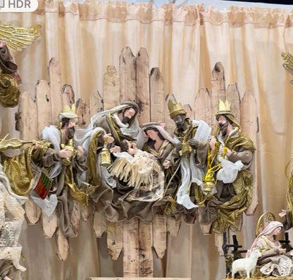 Handmade Christmas Nativity Wreath 78Cm – Holy Family Religious Wall Decor, Christian Christmas Door & Home Decoration