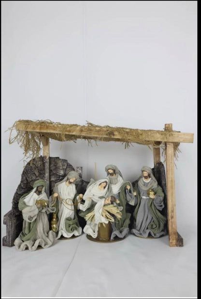 🎄 PRE-ORDER | 9.5" Handmade Religious Nativity Set with 15.5" Stable – Premium Christmas Holy Family Scene | Artisan Christmas Home & Church Décor