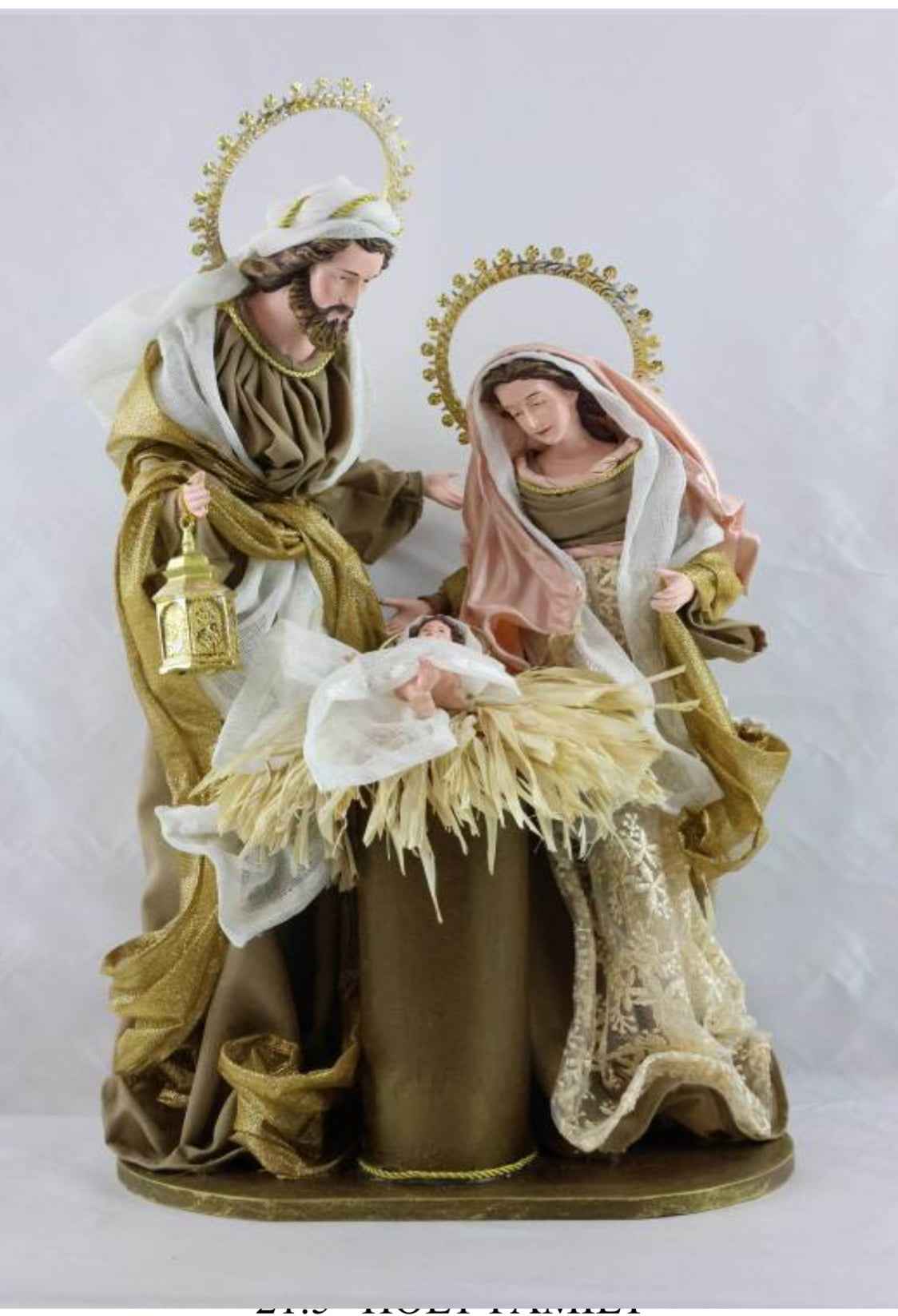 21.5" Christmas Religious Handmade Nativity Set with Holy Family, 3 Wise Men (45 cm), and Angel (40 cm)