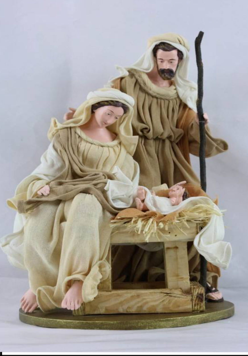 13.5" Handmade Christmas Nativity Set with Holy Family, 3 Wise Men & Angel – 35cm Religious Christian Home Decor & Holiday Gifts