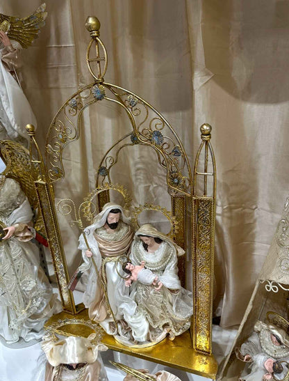 🎄 Christmas Handmade Nativity Set – 36cm Holy Family with 65cm Gazebo, Religious Christian Christmas Scene, Home Decor & Holiday Display Gift ✨