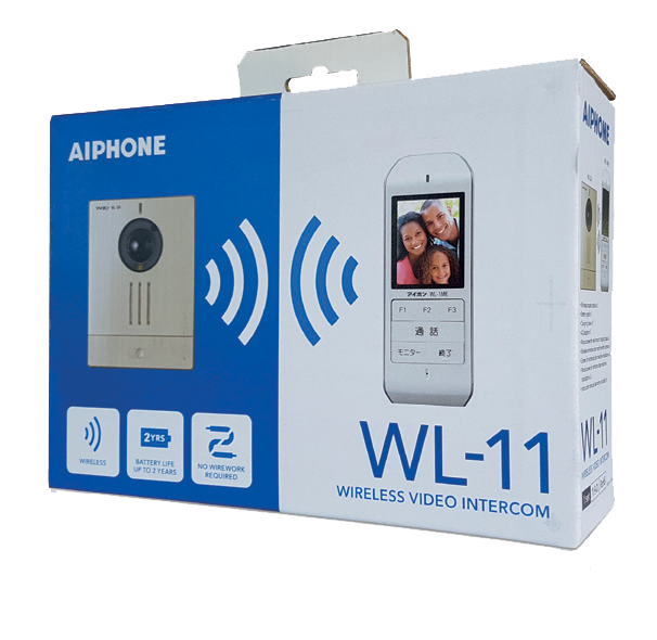 Aiphone WL-11 Wireless Video Intercom Kit with 2.4" LCD Monitor, Surface-Mount Door Station & DECT Wireless Technology – Complete Kit