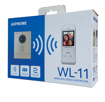 Aiphone WL-11 Wireless Video Intercom Kit with 2.4" LCD Monitor, Surface-Mount Door Station & DECT Wireless Technology – Complete Kit
