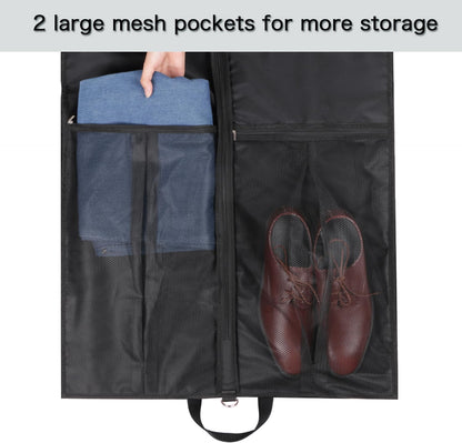 Garment Bags for Hanging Clothes Travel 43" Suit Bags for Closet Storage with Pockets Breathable Clothes Bags for Travel, Clothes,Suits,T-Shirts and Jackets with PVC Card Holder（2 Pack）