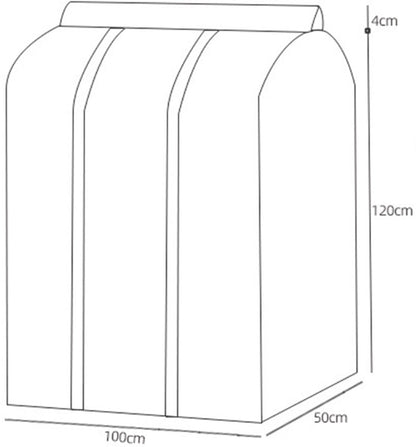 Garment Cover - Clothes Hanging Protector - Clothes Storage Bag - Garment Bag - Hanging Storage Bag - Transparent - Waterproof - For Wardrobe and Clothes Rack - With Zipper - 50*100*120cm - PEVA