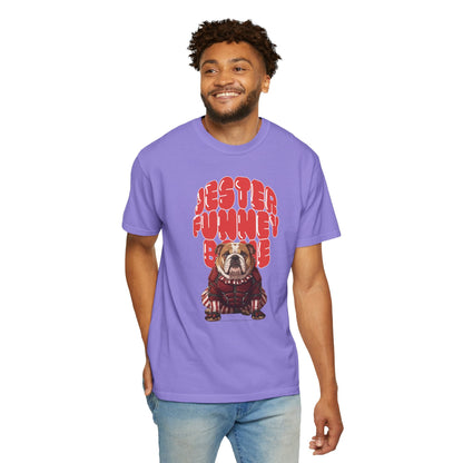 MissChiff Tees Bulldog Jester Graphic T-Shirt | Funny Bone Retro Dog Tee  Unisex Comfort Colors
